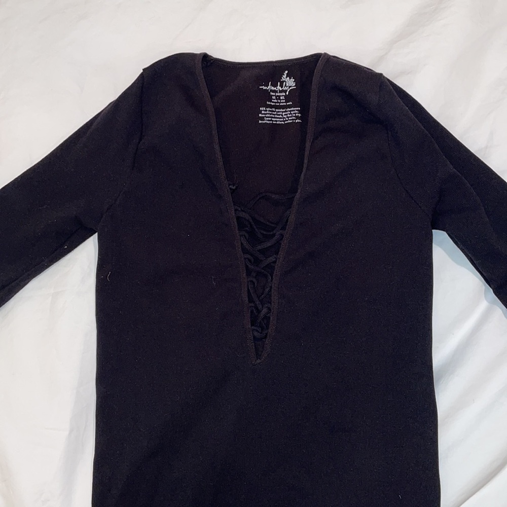 Free people black design top